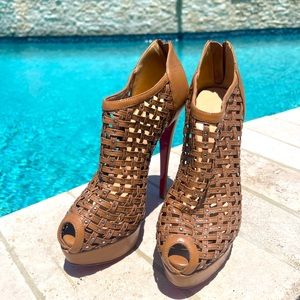Christian Louboutin Tan Caged Heels size 37.5